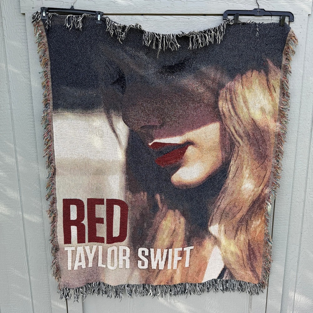 Taylor Swift RED World Tour Tapestry Woven Throw Blanket Fringe